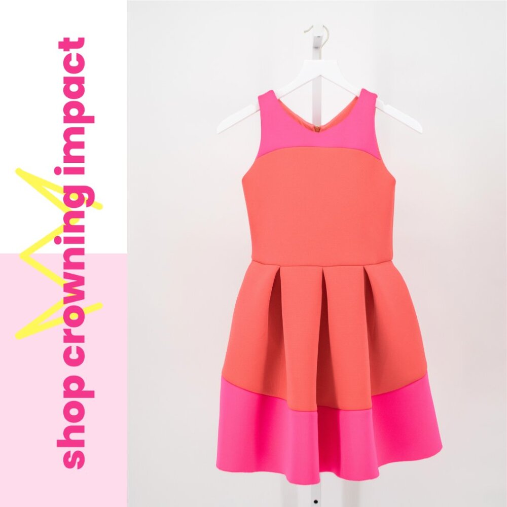 Coral & Pink Scuba Dress - Girl's 14 | Zoe Ltd.